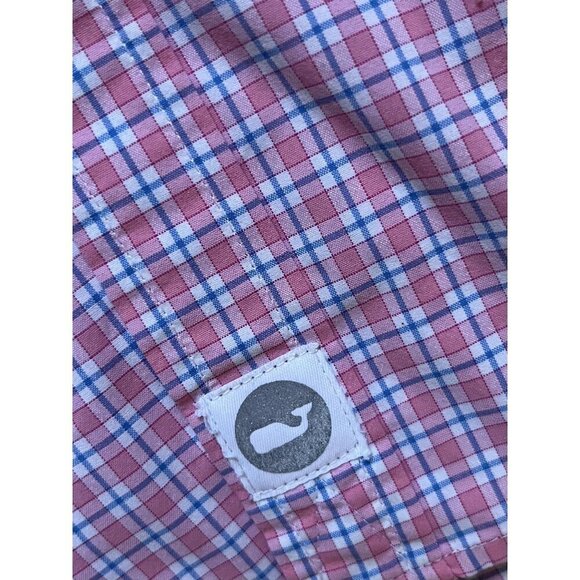Vineyard Vines Performance Slim Fit Murray Shirt Pink Plaid Button-Down XL - Picture 3 of 6